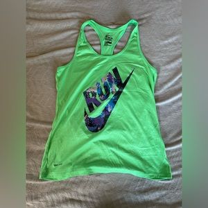 Nike green racer back dri-fit tank top